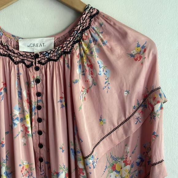 THE GREAT The Sachet Dress Cherry Blossom Floral - Picture 5 of 16